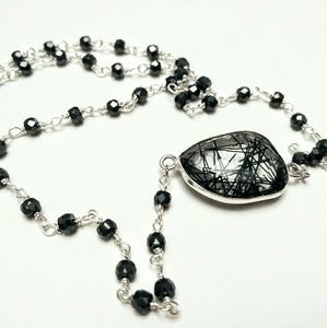 Rutilated quartz necklace